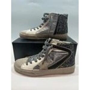 ShuShop Passion Women's Hi-Top Sneaker Glitter/Black Side Zip Size 7